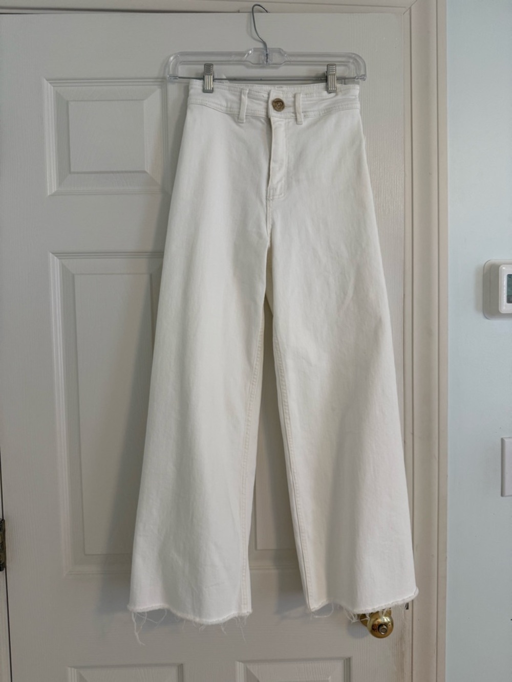 Ming High-Waiste Wide-Leg White Jeans